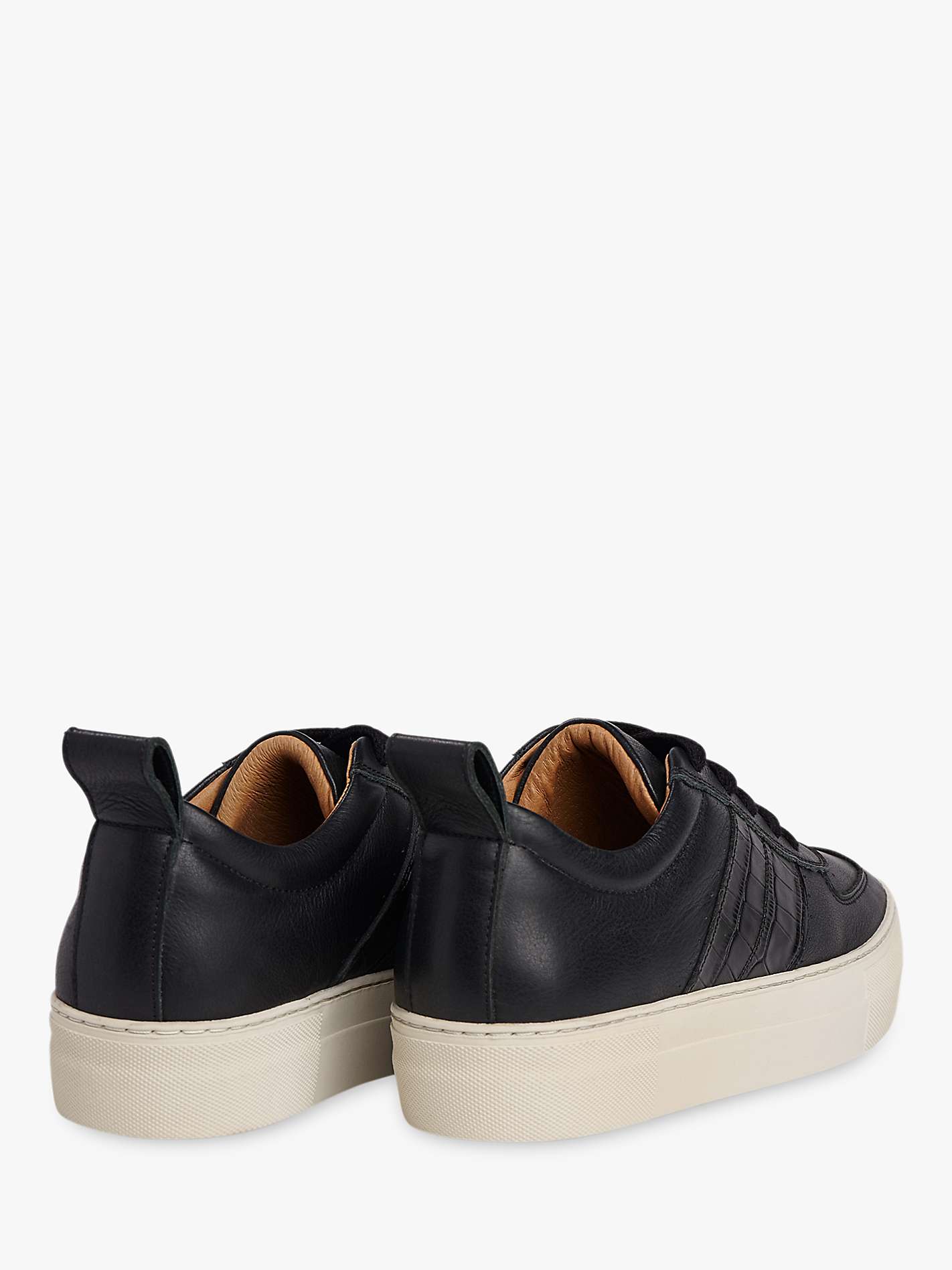 Buy Whistles Anna Deep Sole Trainers, Black Leather Online at johnlewis.com