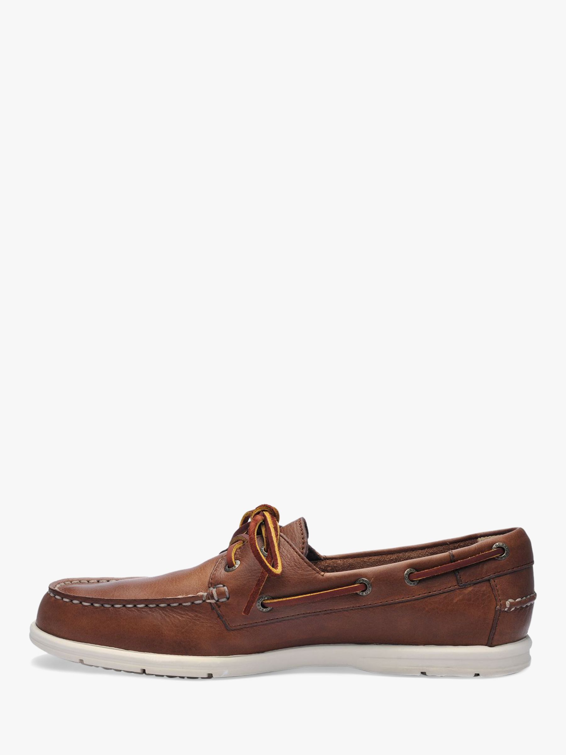Sebago Naples Leather Boat Shoes, Dark Brown at John Lewis & Partners