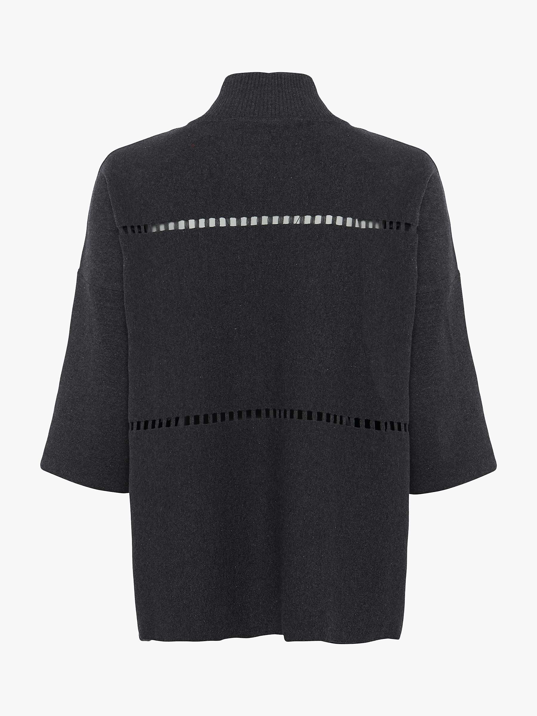 Buy French Connection Milano Cut Out High Neck Top, Charcoal Melange Online at johnlewis.com