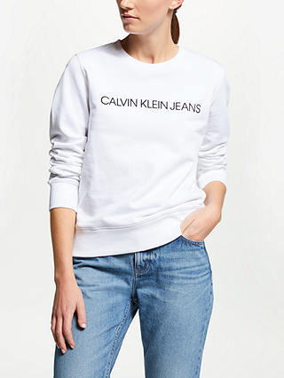 Calvin Klein Jeans Logo Sweatshirt, Bright White
