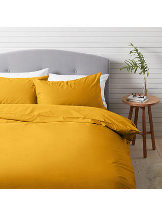 ANYDAY John Lewis & Partners Easy Care 200 Thread Count Polycotton Standard Pillowcase, Mustard