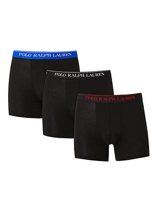 Polo Ralph Lauren Stretch Cotton Trunks, Pack of 3, Black