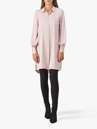 Pure Collection Silk Shirt Dress, Dusty Rose