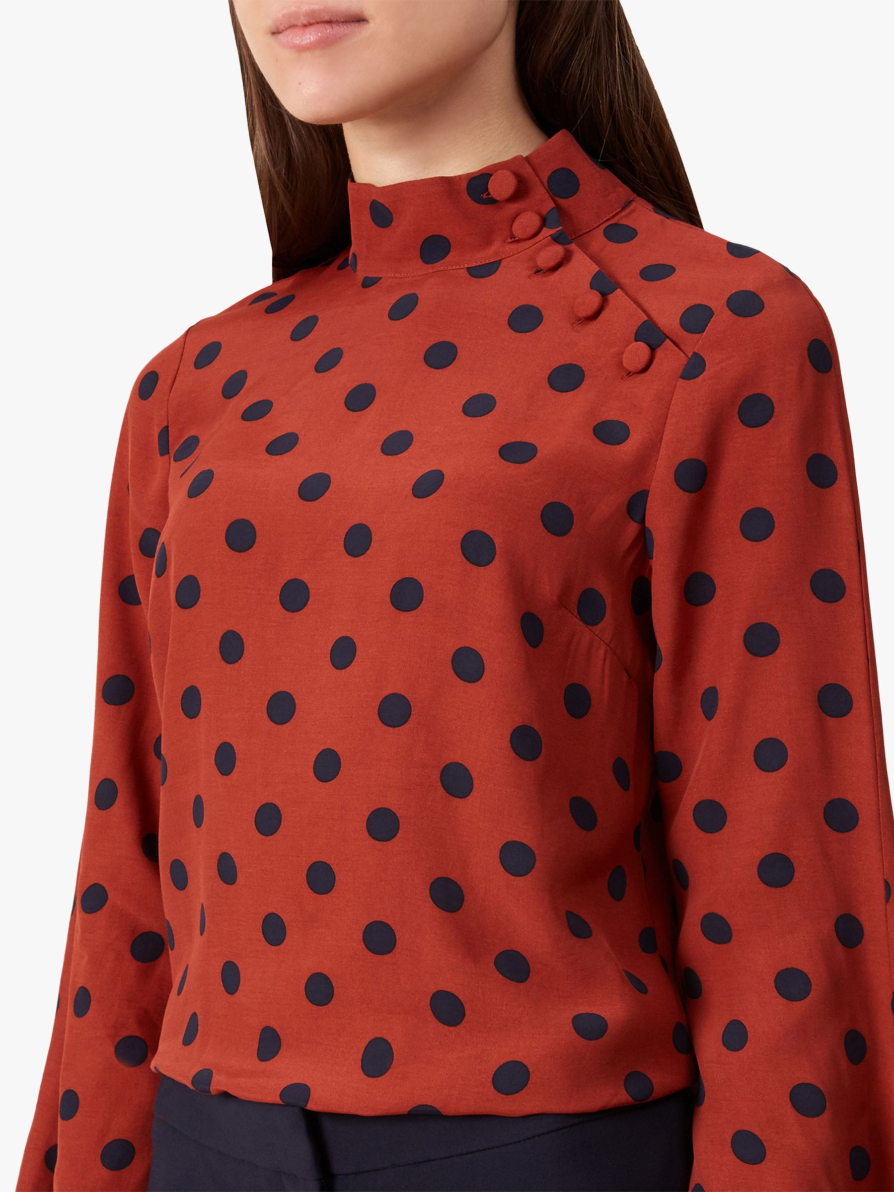 hobbs polka dot blouse