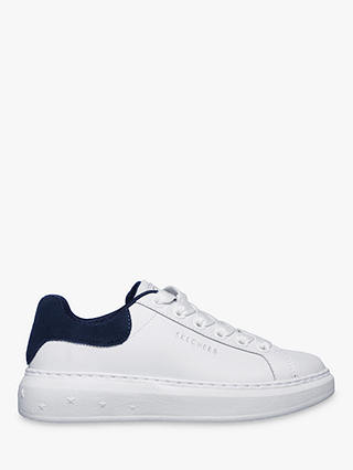 Skechers High Street Lace Up Trainers, White/Navy Leather