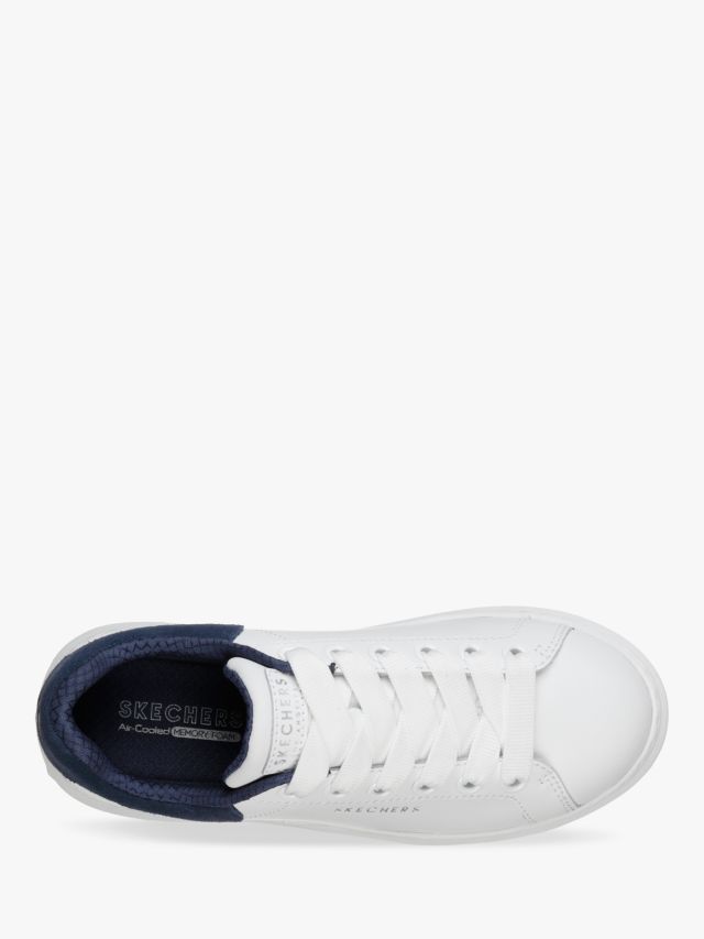 Skechers High Street Lace Up Trainers White Navy Leather 5