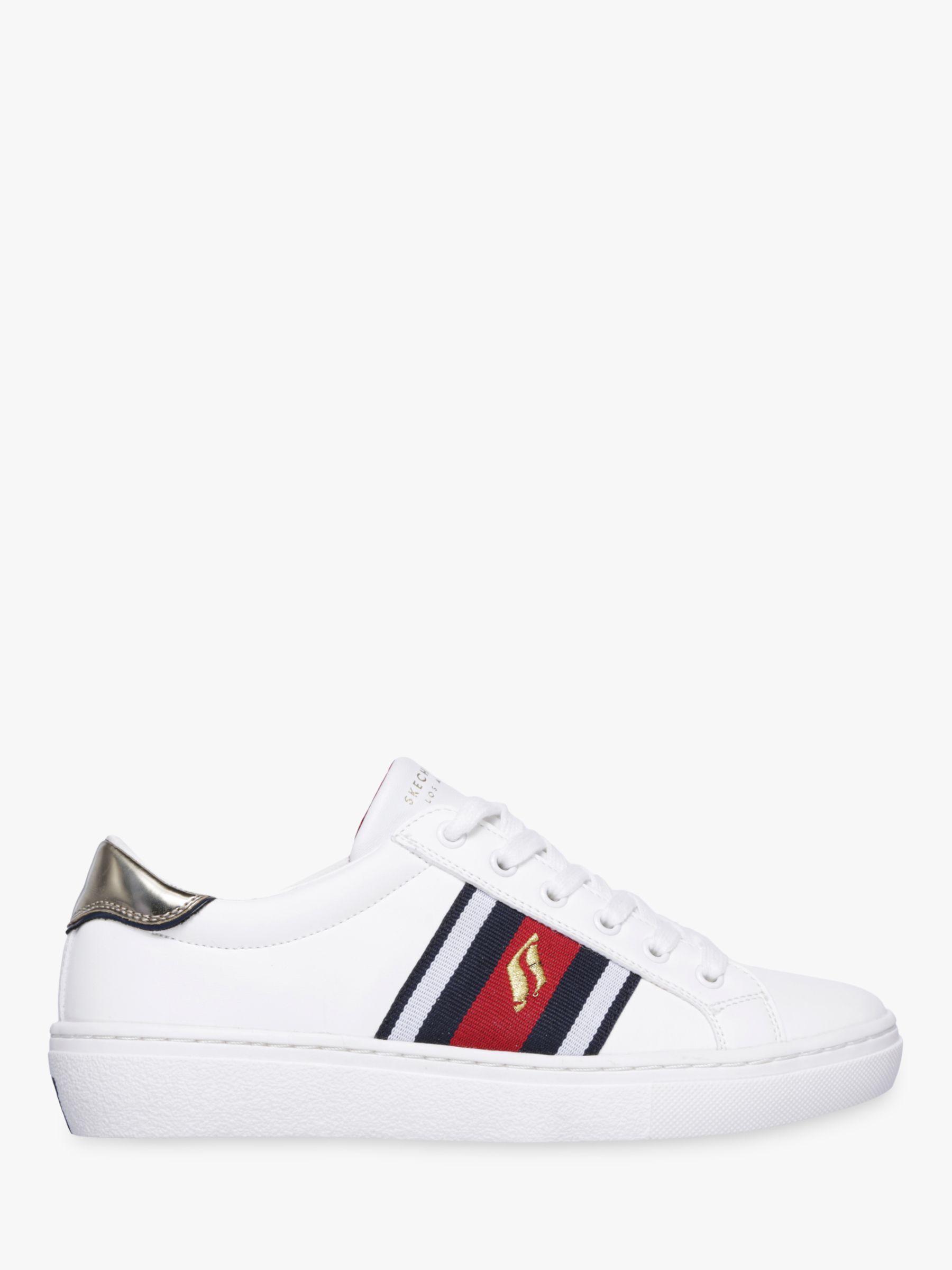 skechers white goldie striped trainers