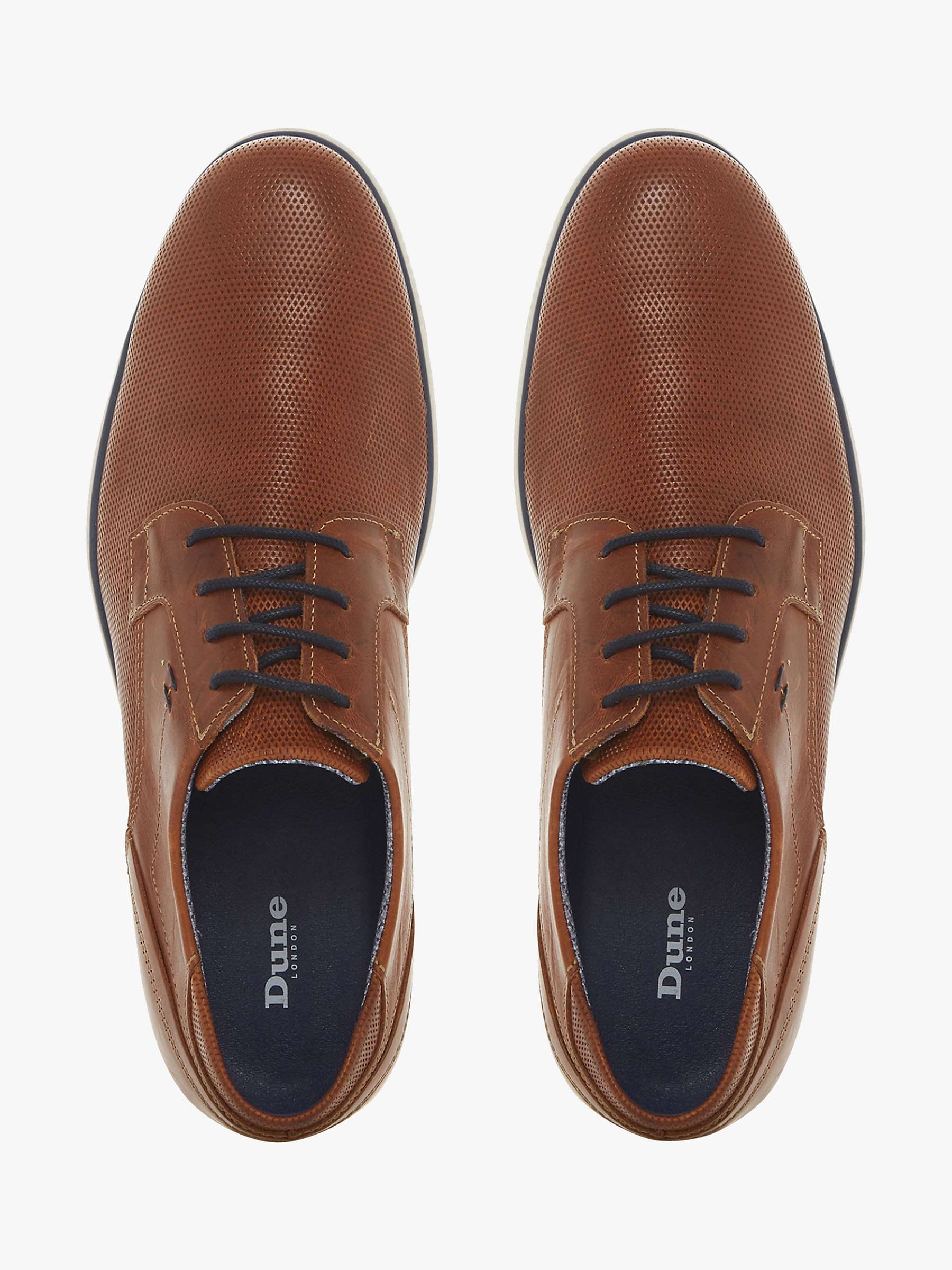 Dune Bamfield Leather Derby Shoes, Tan at John Lewis & Partners