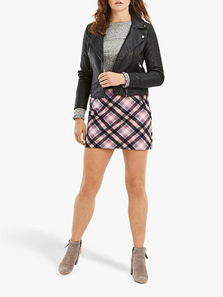 Oasis Nordic Brushed Check Skirt, Multi