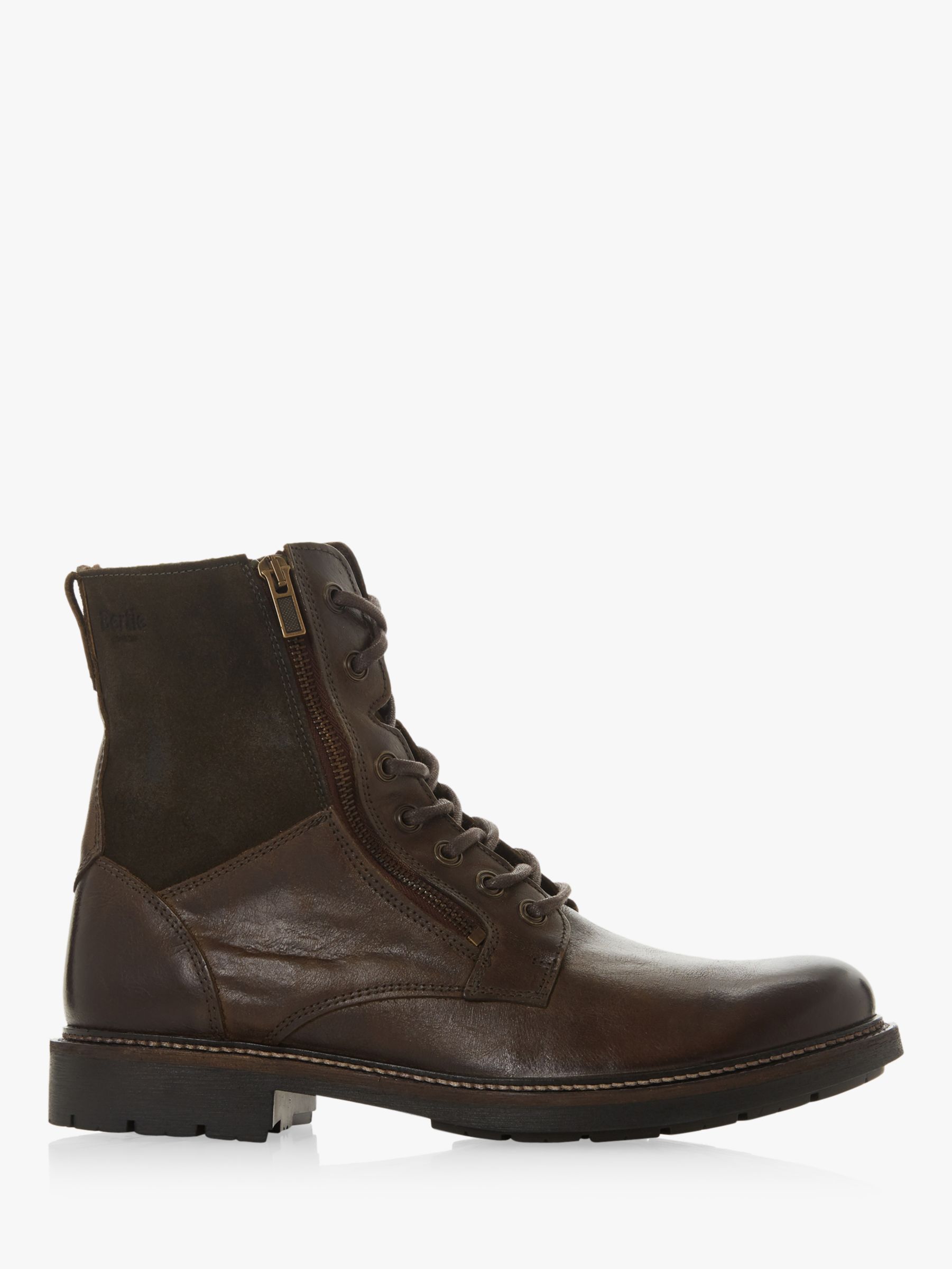 Bertie Club Leather Boot, Dark Brown