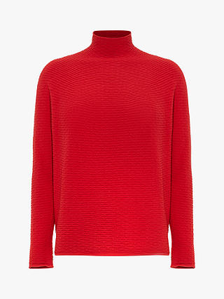 Phase Eight Madi Textured Funnel Neck Jumper, Red