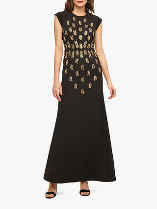 Phase Eight Collection 8 Kiera Embellished Maxi Dress, Black/Gold