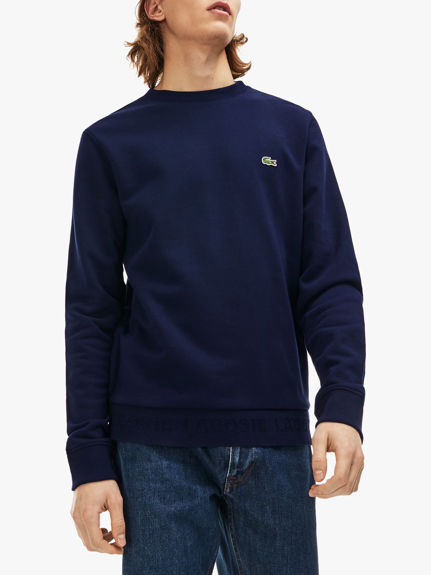 navy blue lacoste sweatshirt