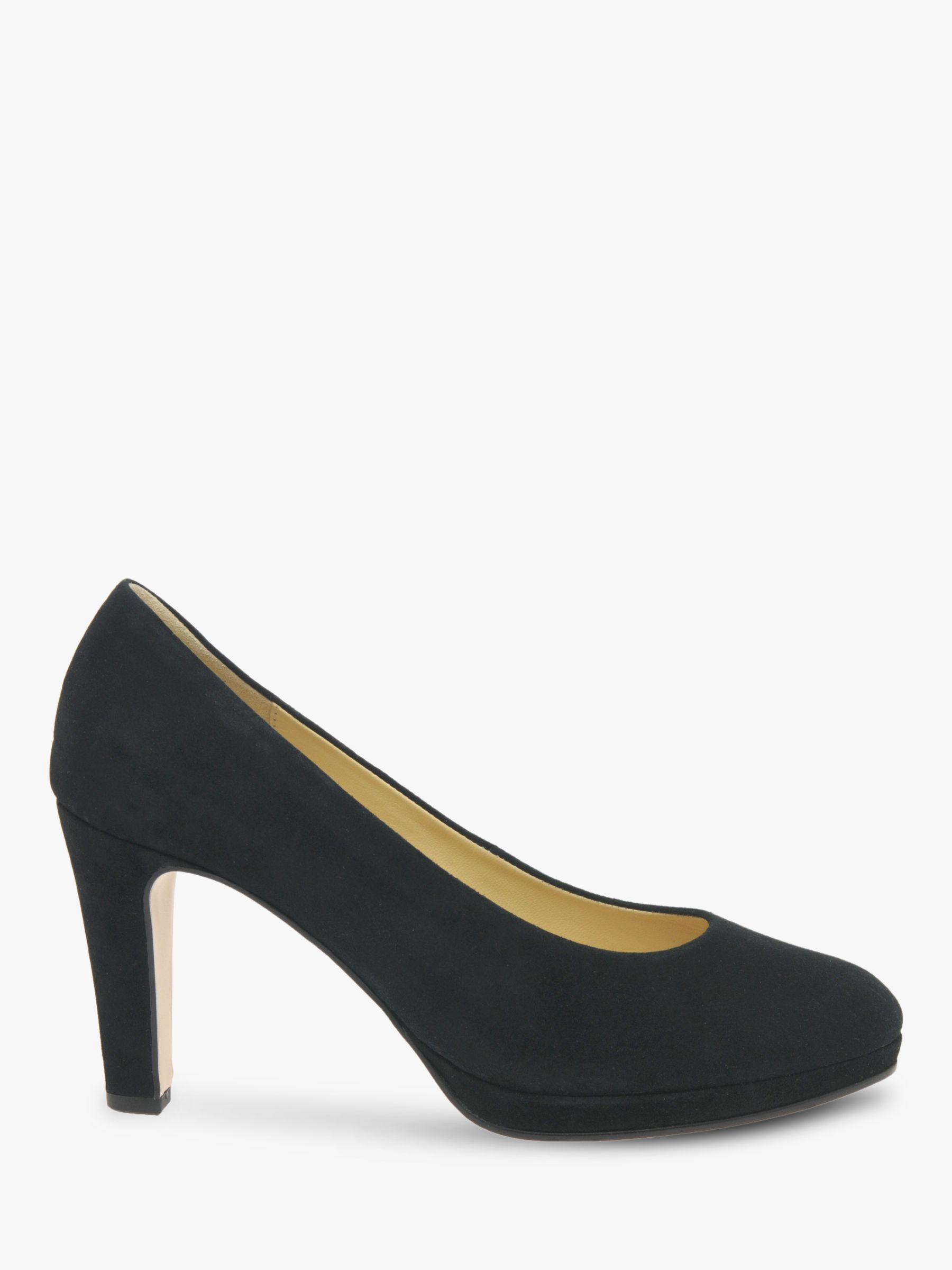Gabor Splendid Block Heeled Court Shoes, Black at John Lewis & Partners