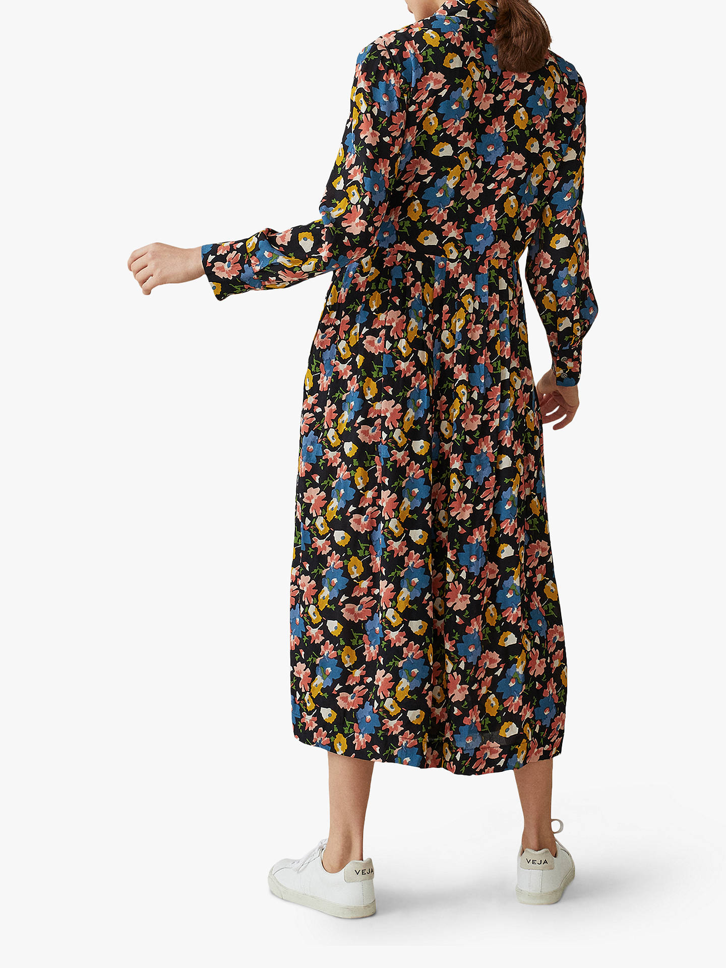 Toast Washed Floral Print Dress, Blue/Grey at John Lewis & Partners