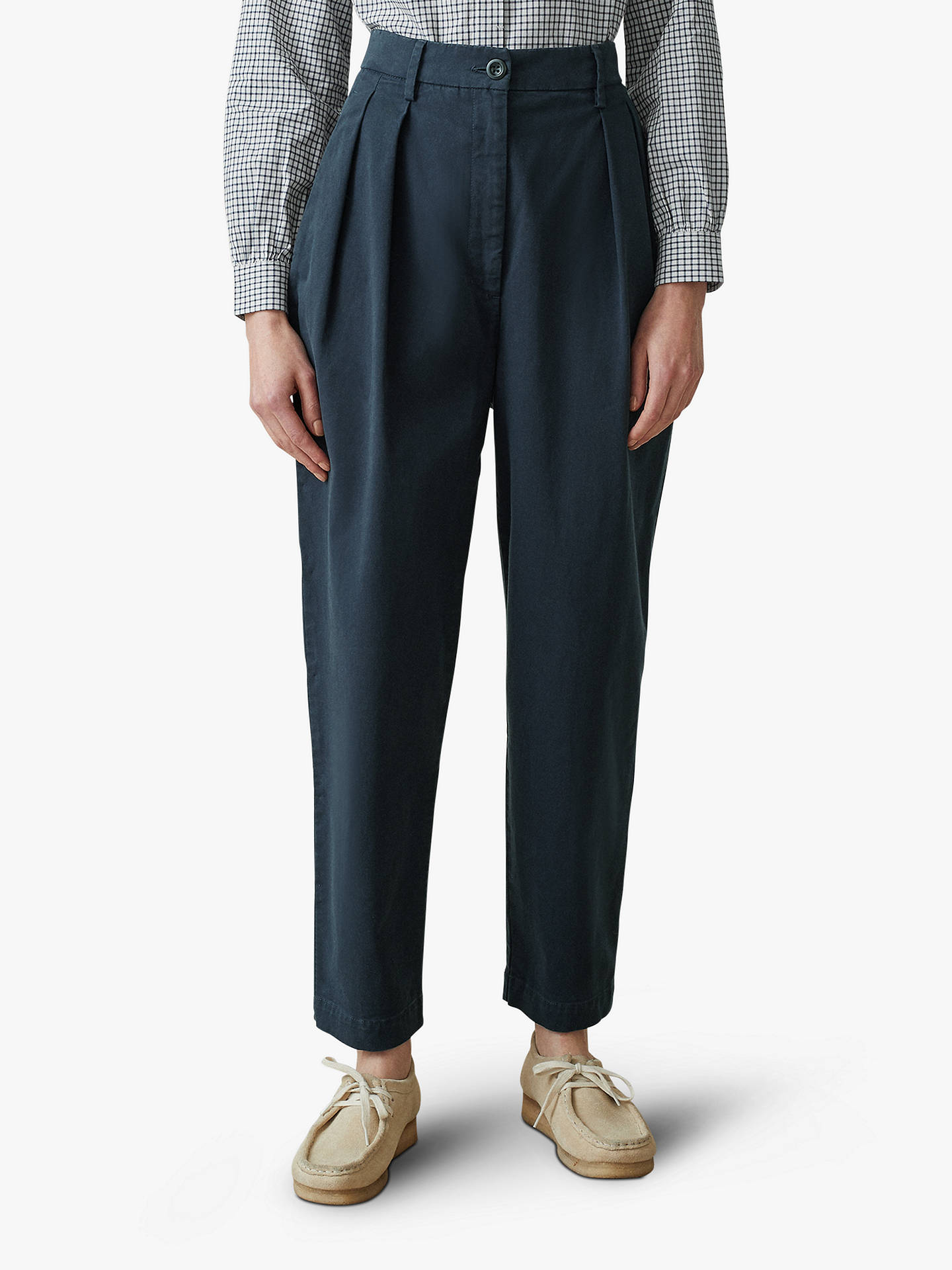 Toast Cotton Twill Tapered Trousers, Slate at John Lewis & Partners