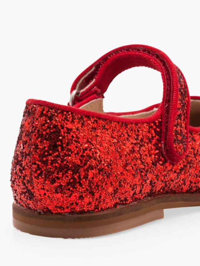 Kids red cheap glitter shoes