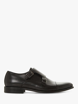 Dune Prise Leather Double Strap Monk Shoes