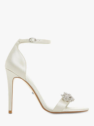 Dune Marry Me Bridal Collection Embellished Stiletto Heel Sandals, Ivory Satin