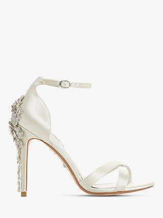 Dune Marvelle Bridal Collection Embellished Stiletto Heel Sandals, Ivory Satin