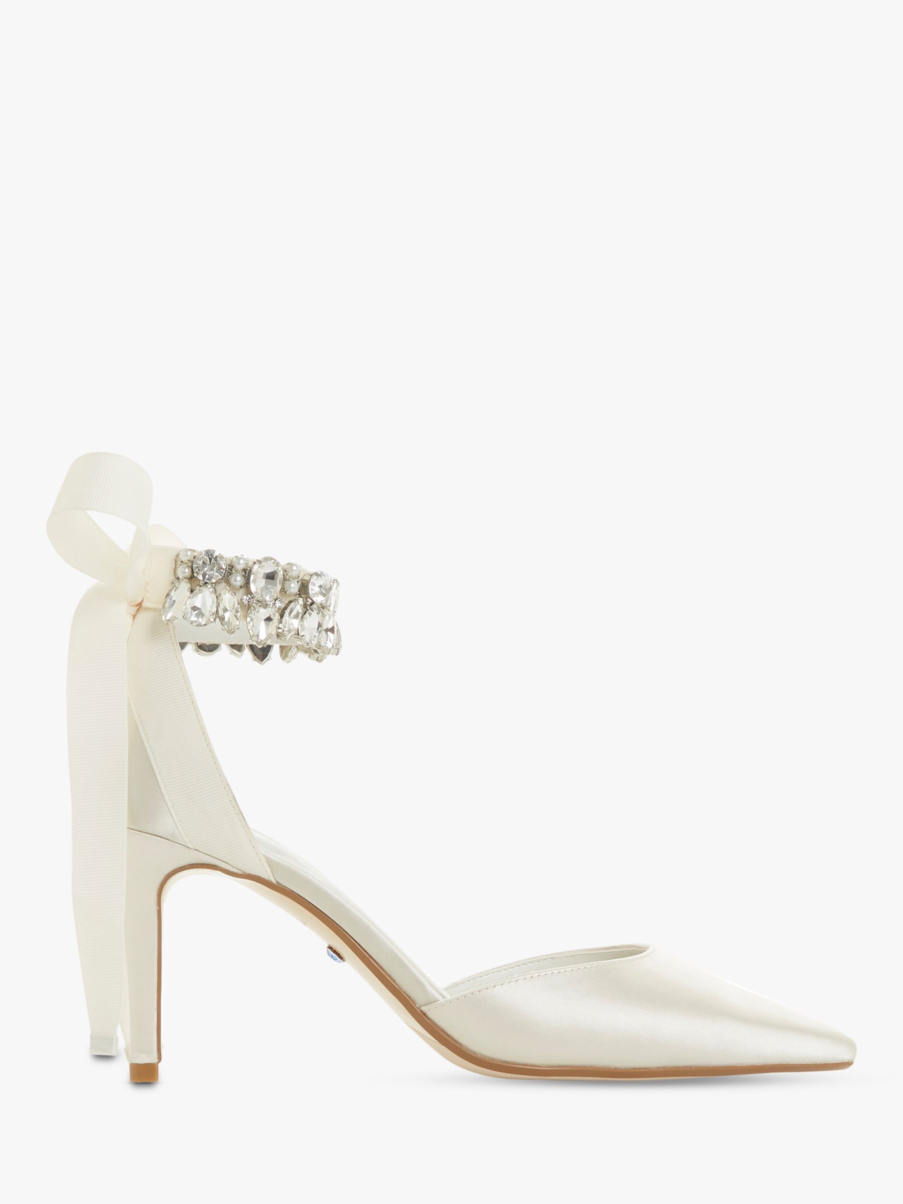 Dune Church Bridal Collection Stiletto Heel Court Shoes, Ivory Satin