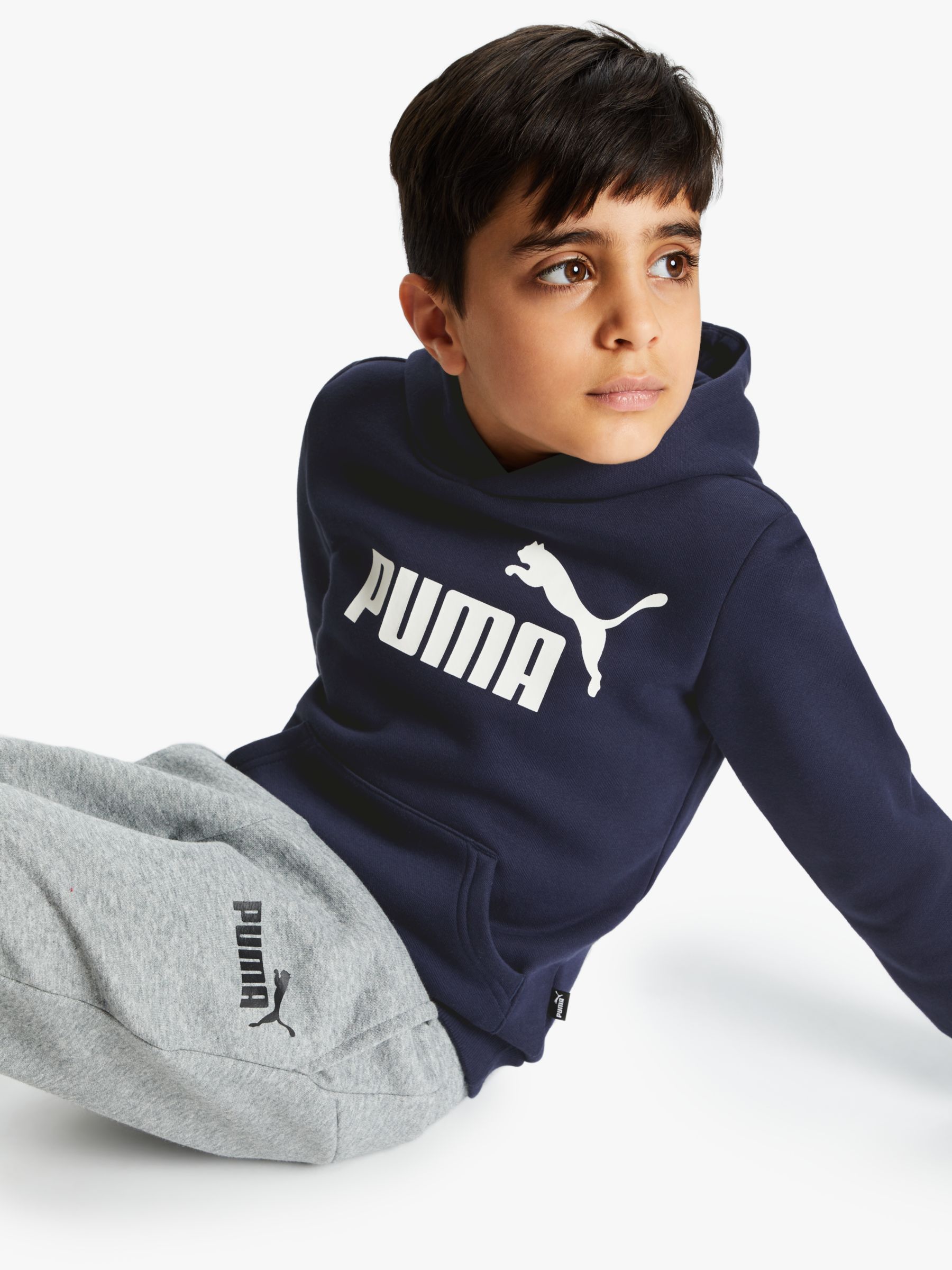 PUMA Boys' Logo Hoodie | Blue at John Lewis \u0026 Partners