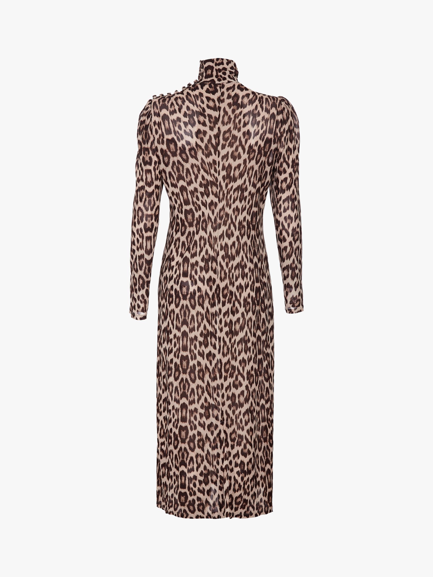 Ghost Nadia Animal Print Midi Jersey Dress, Multi