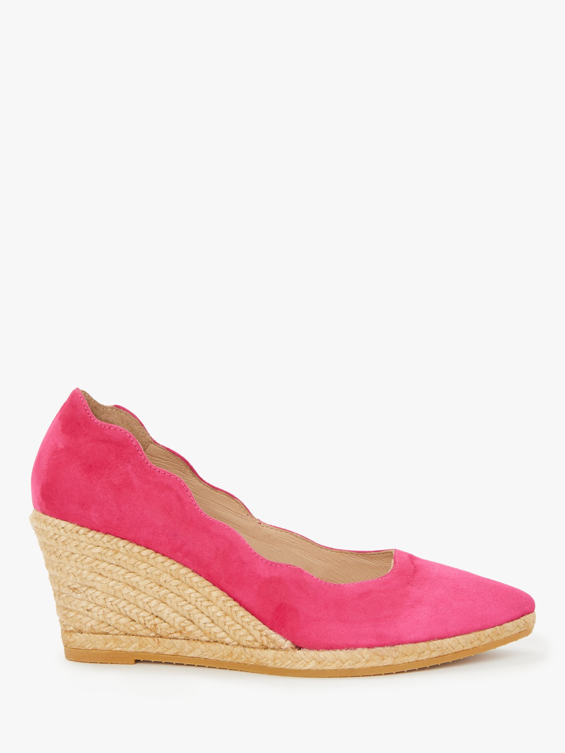 John Lewis & Partners Keeva Wedge Heel Court Shoes, Pink Suede