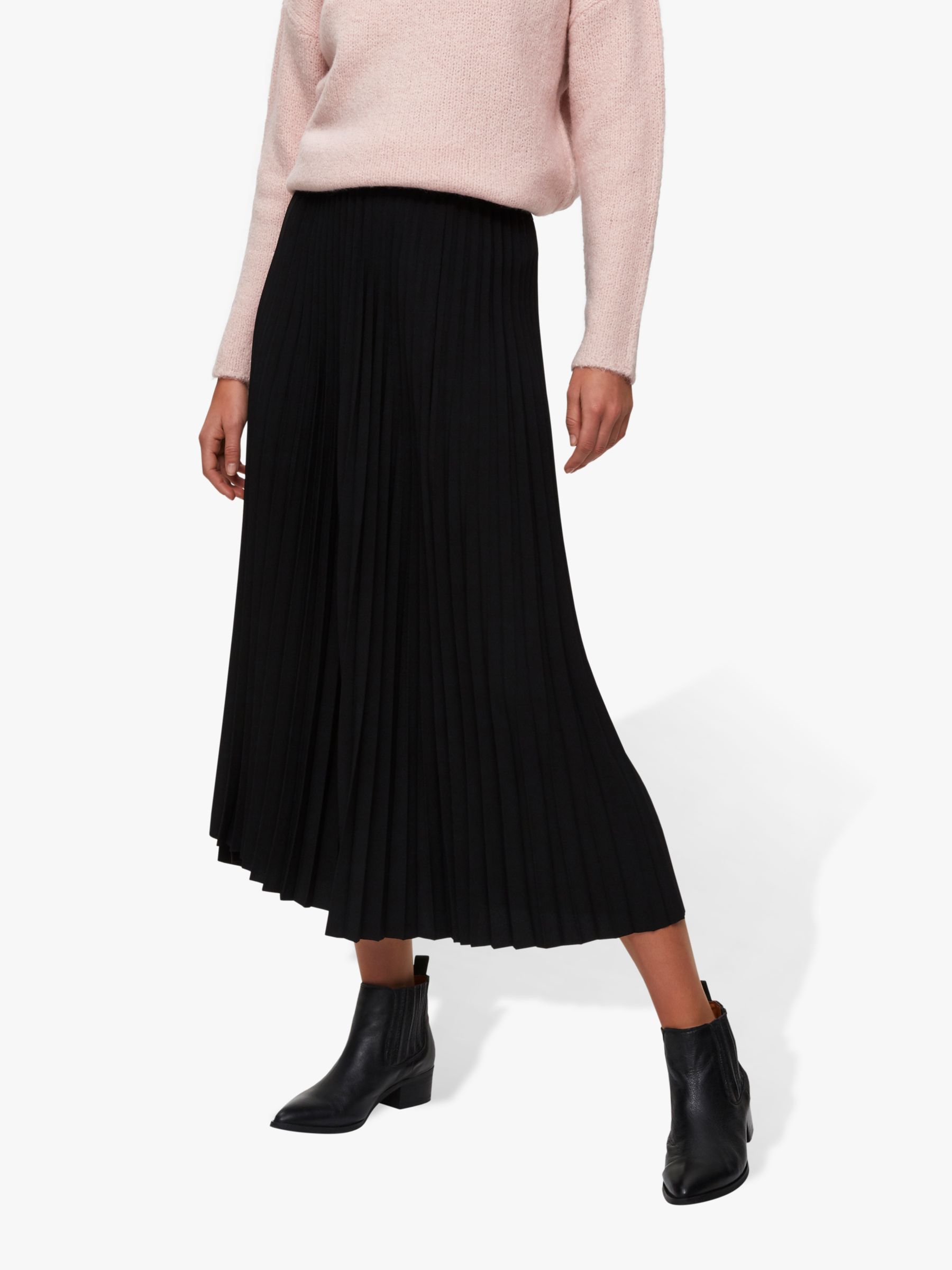 Selected Femme Alexis Pleated Maxi Skirt, Black