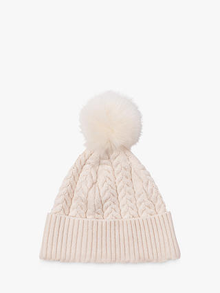 French Connection Rita Cable Beanie Hat, Classic Cream