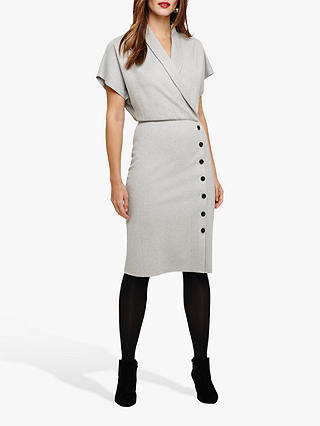 Phase Eight Bianca Button Skirt Dress, Grey