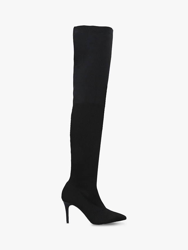 Carvela Gasp Stiletto Heel Knee High Boots, Black at John Lewis & Partners