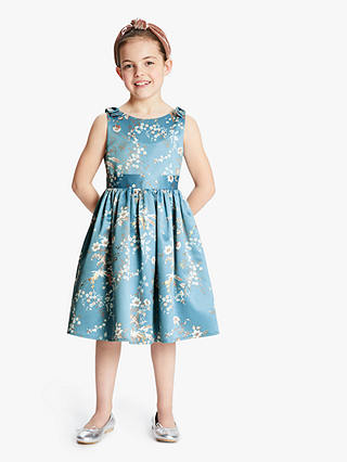 John Lewis & Partners Heirloom Collection Girls' Floral Dress, Blue