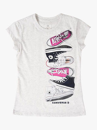 Converse Girls' Shoe Print T-Shirt, Grey