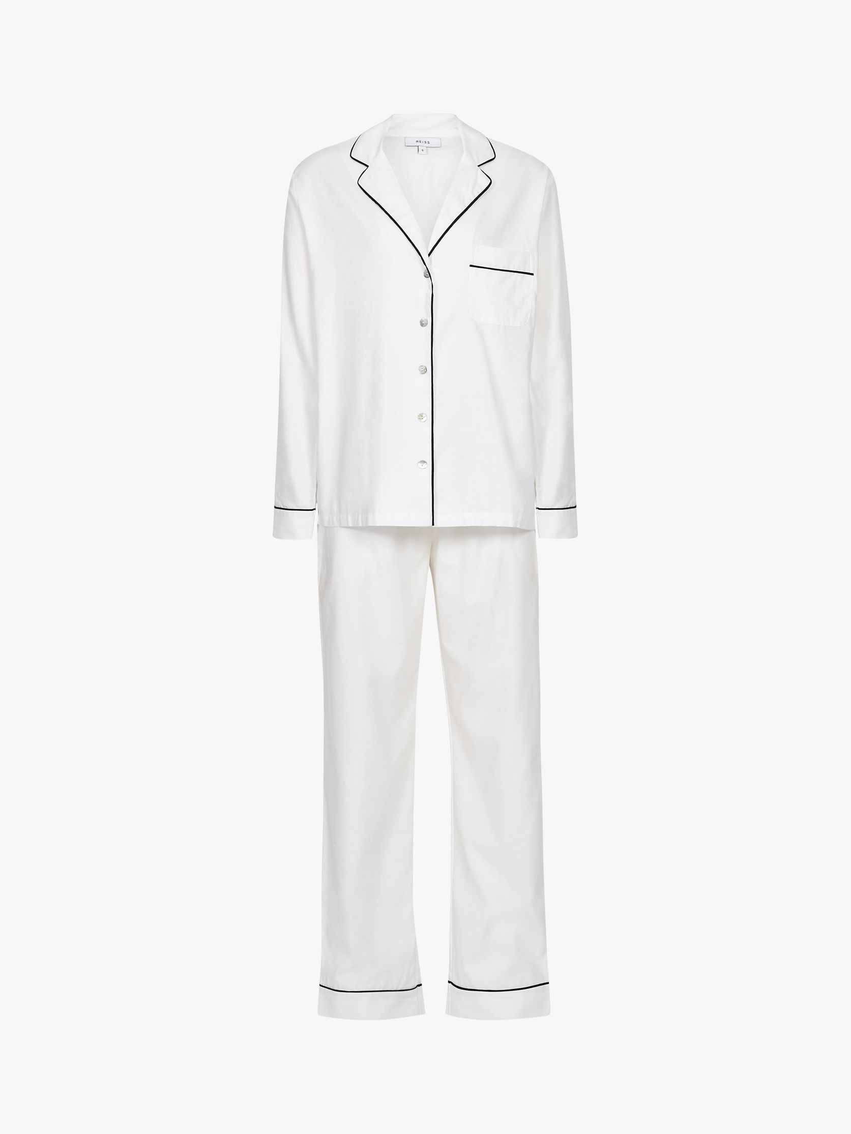 Reiss Charley Pyjama Top and Trousers Set, White