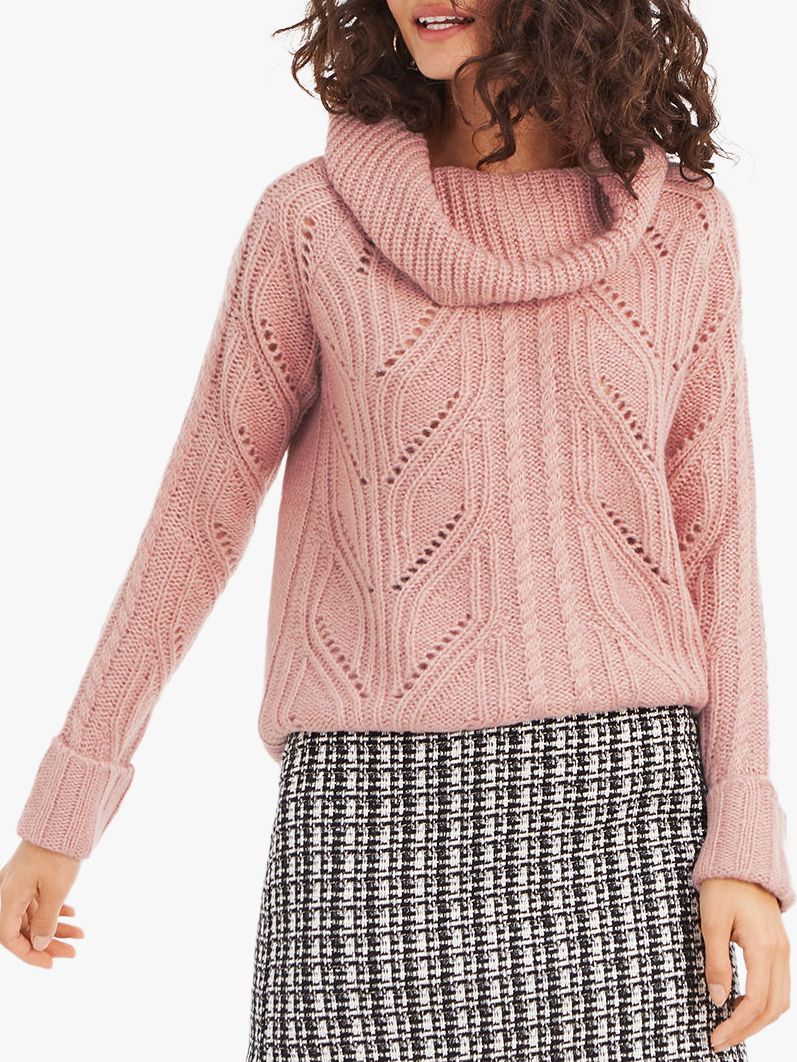 pale pink roll neck jumper