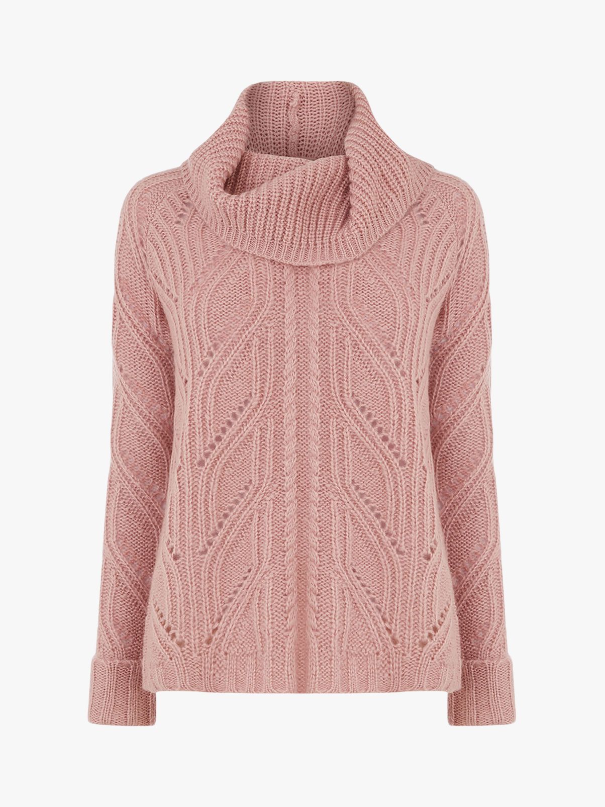 pale pink roll neck jumper