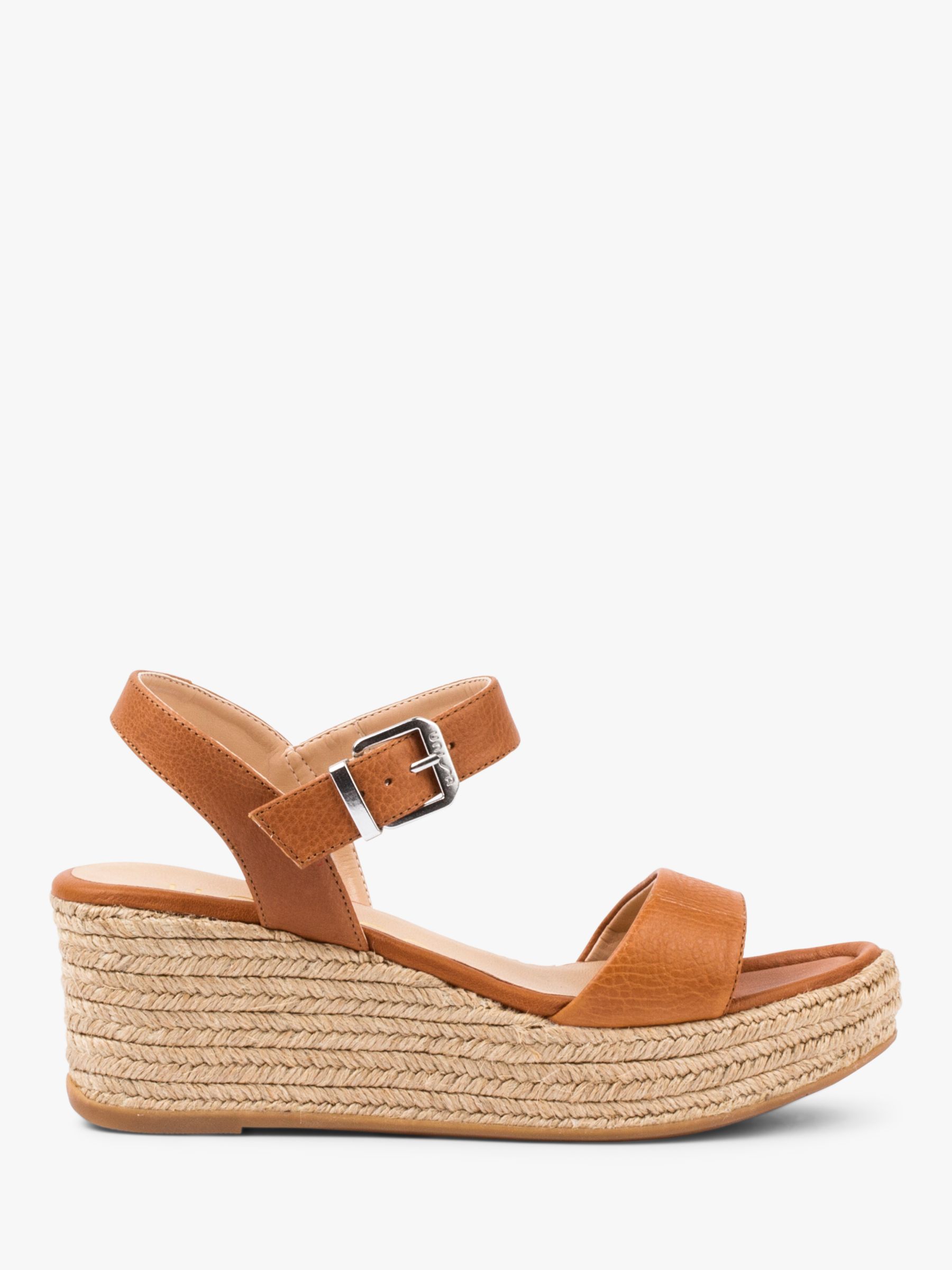 Unisa Kacera Wedge Flatform Sandals, Brown at John Lewis & Partners