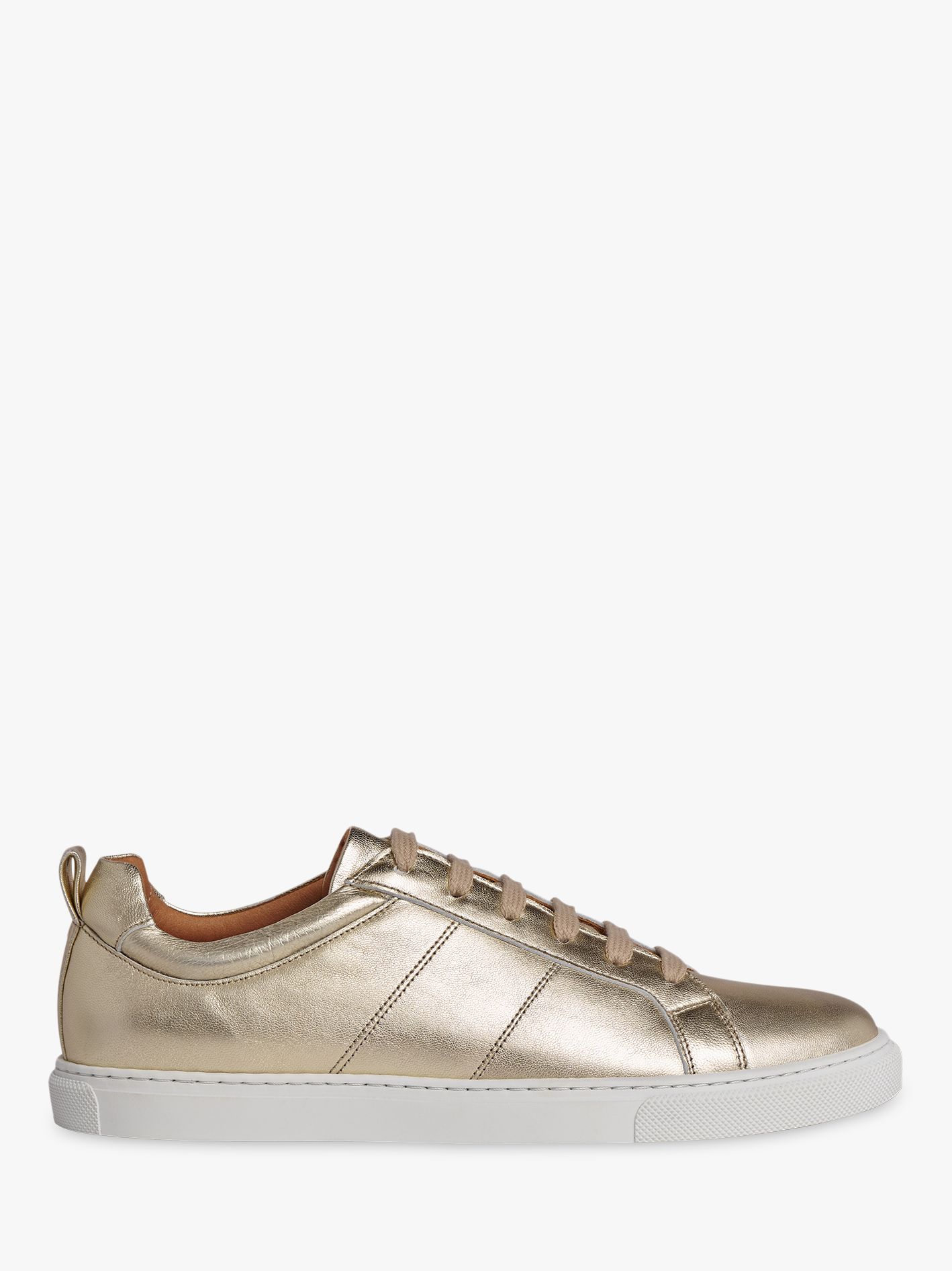 Whistles Koki Lace Up Trainers, Gold