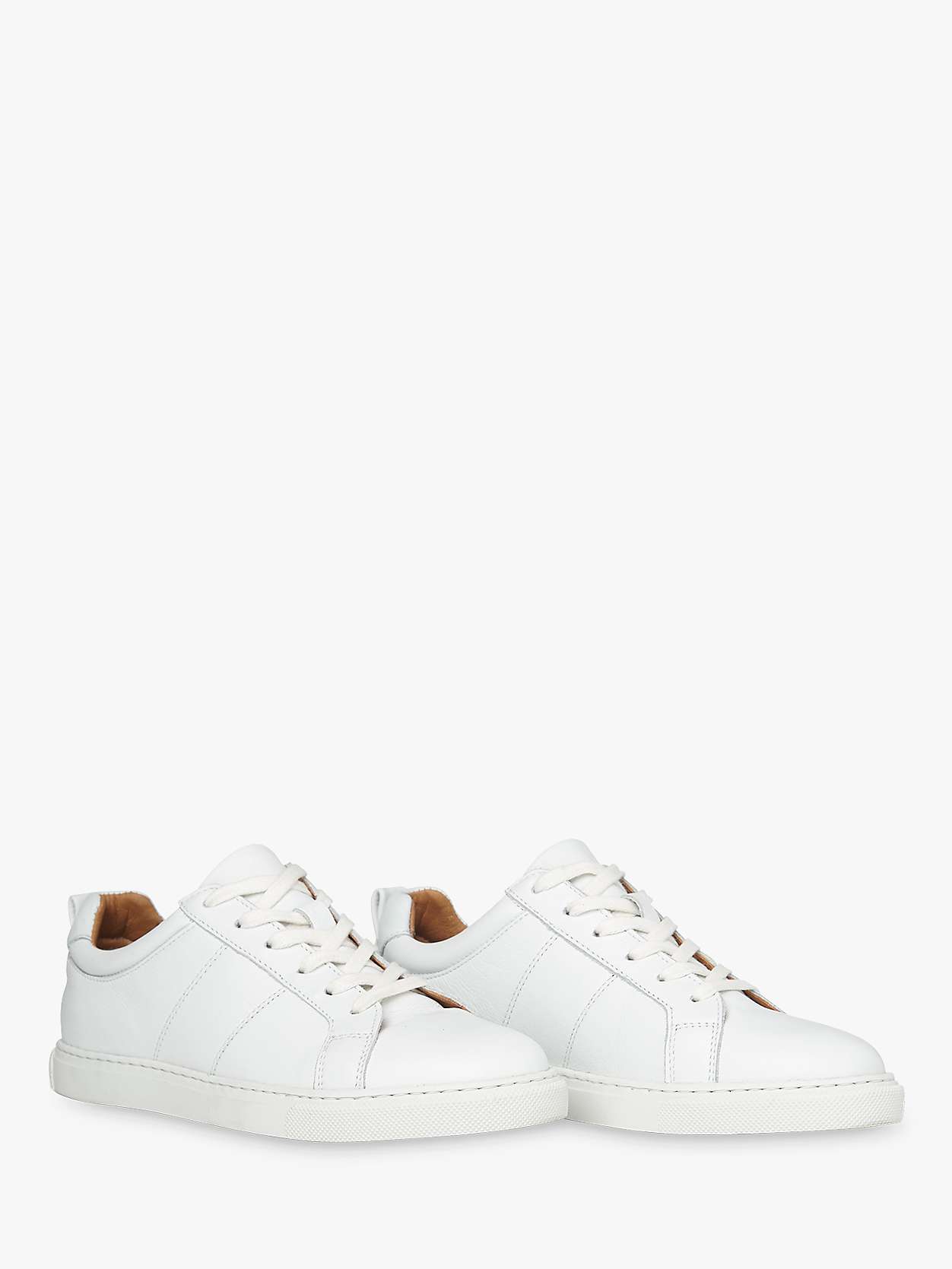 Buy Whistles Koki Leather Lace Up Trainers, White Online at johnlewis.com