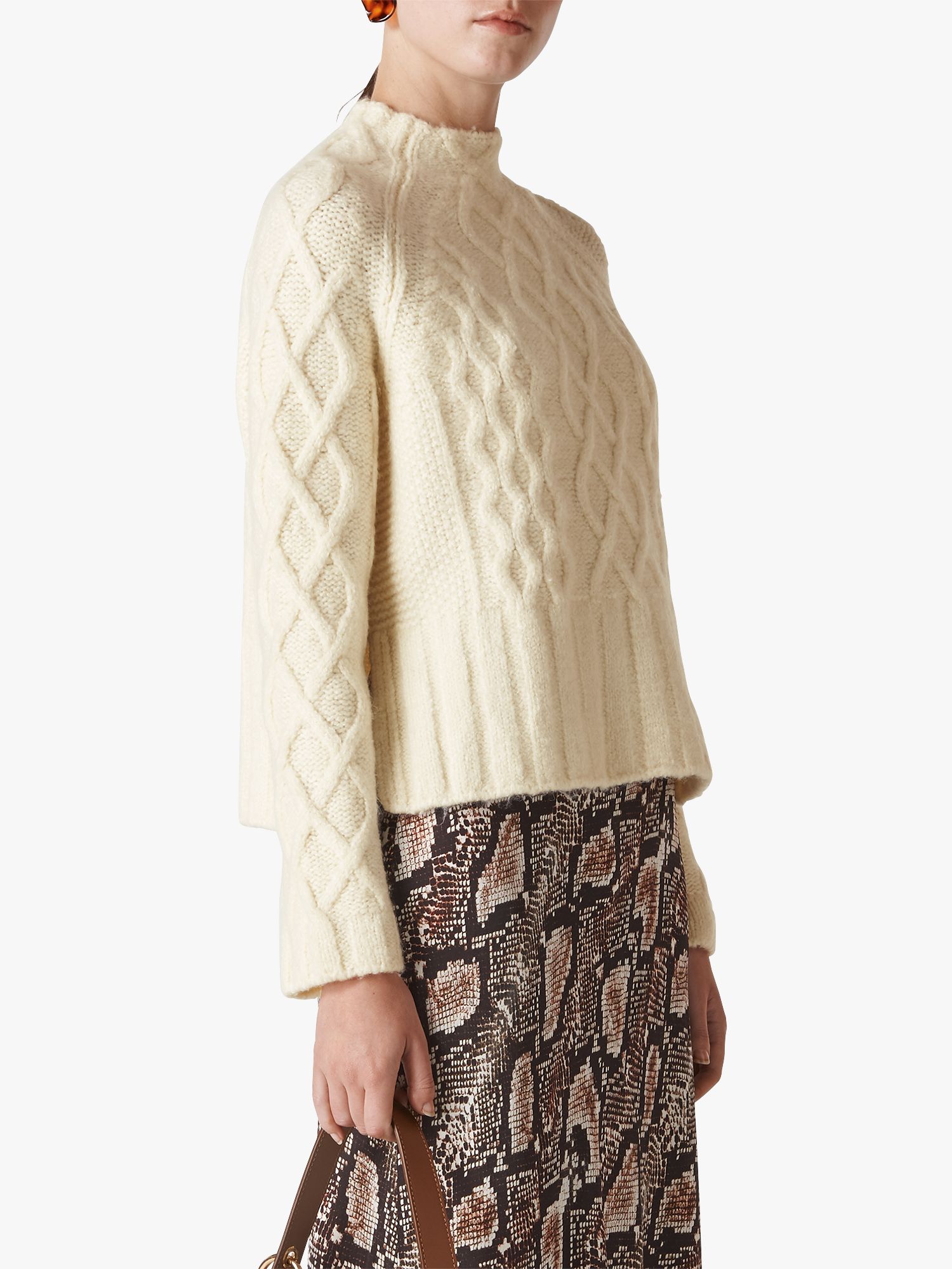 Whistles Modern Cable Sweater Ivory At John Lewis Partners