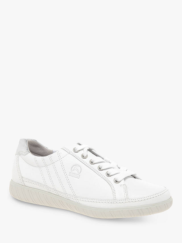 Gabor Amulet Wide Fit Leather Trainers, White