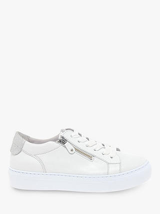 Gabor Michaela Low Top Trainers, White Leather
