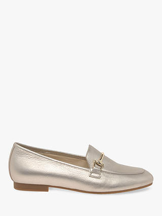 Gabor Serin Slip On Loafers, Gold Leather
