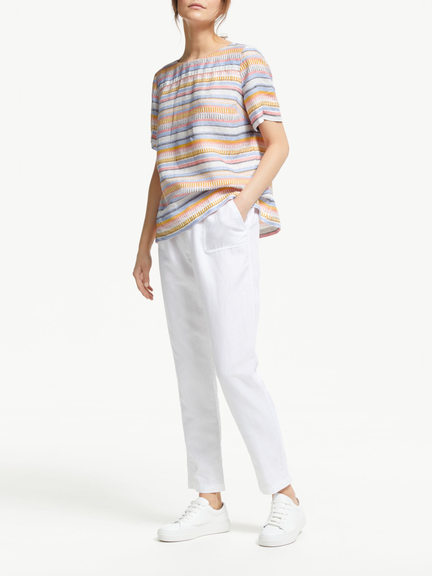 Collection WEEKEND by John Lewis Linen Stripe Top, Multi