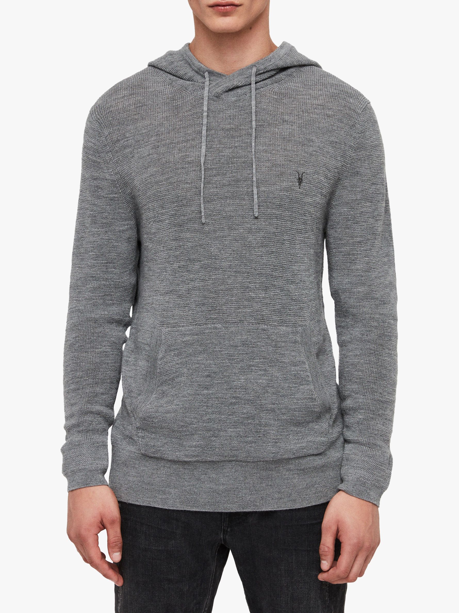 grey knit hoodie