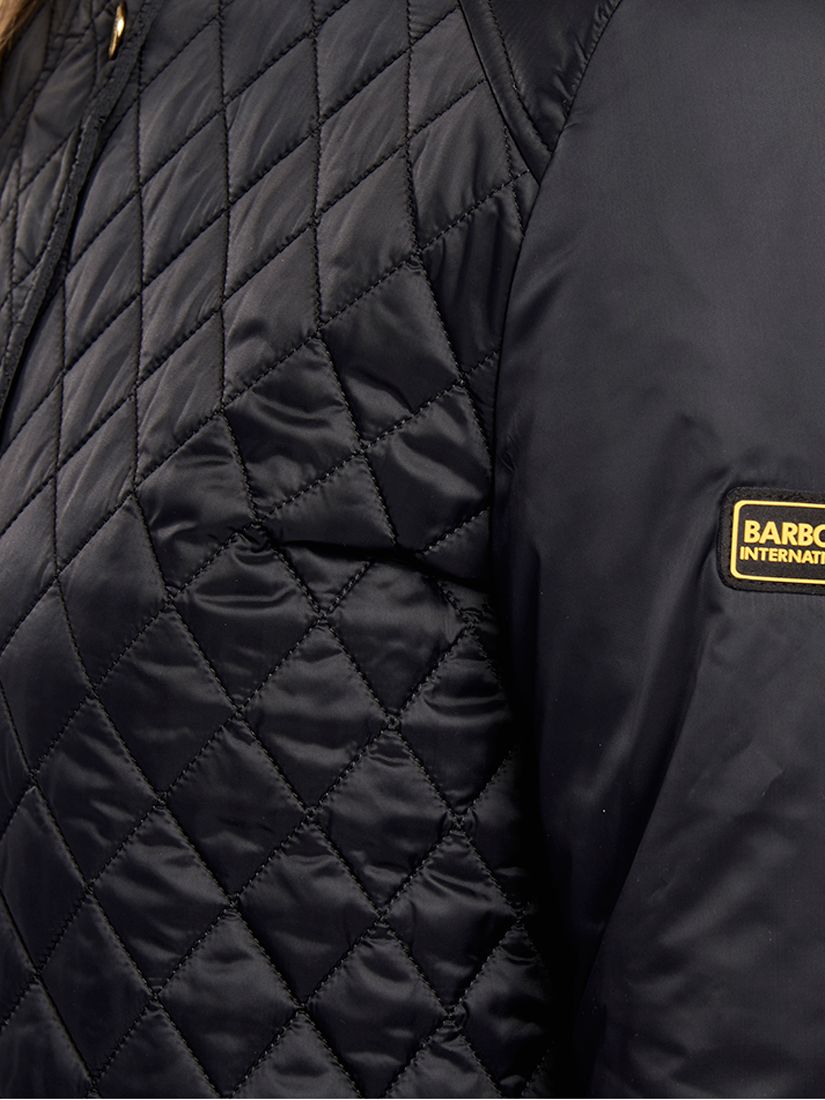 barbour international port gower quilted jacket black