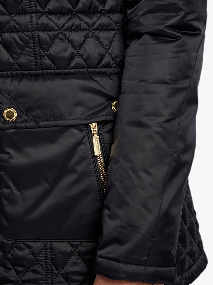 barbour international penhal quilted hooded jacket black