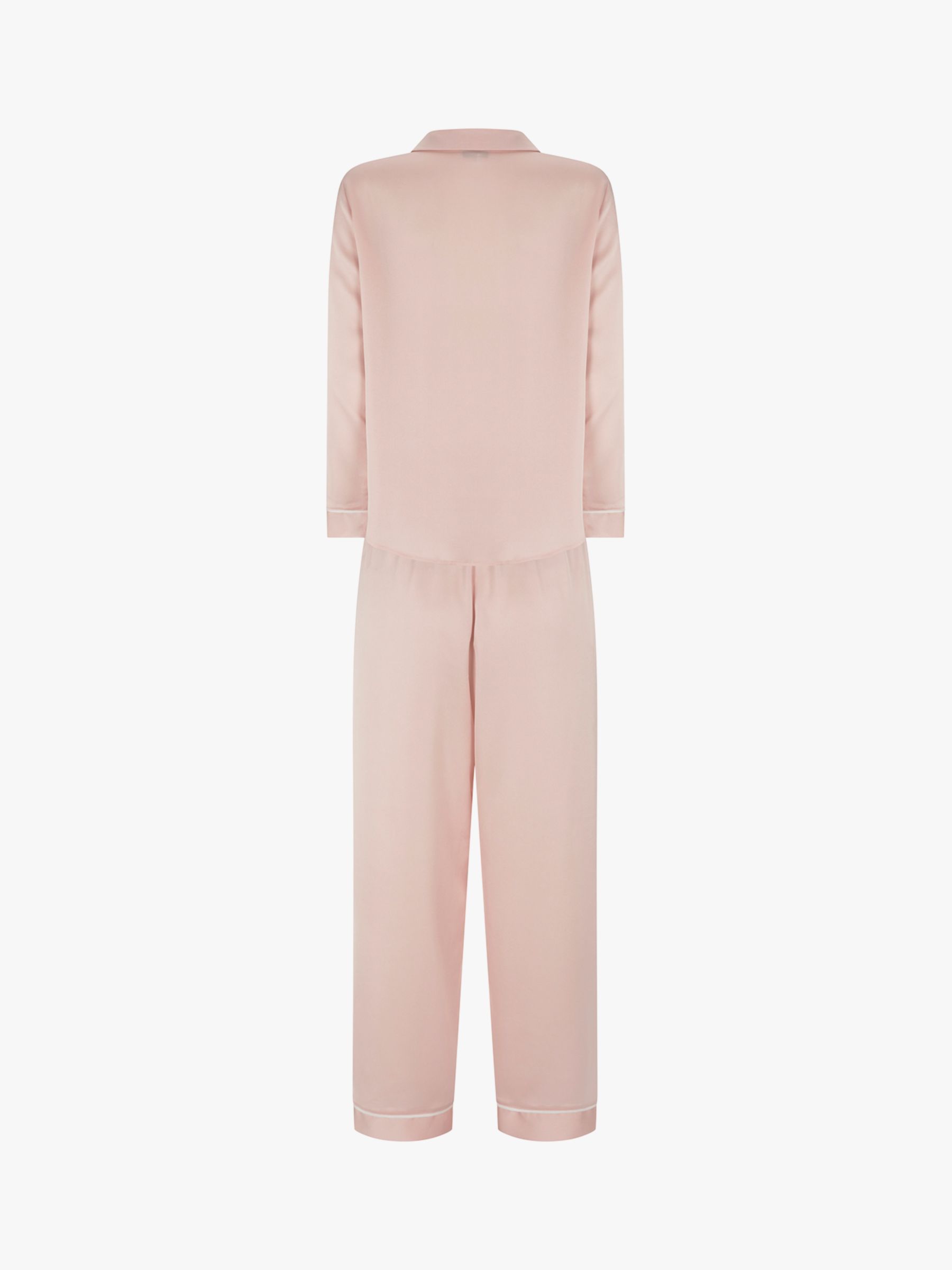 Hygge by Mint Velvet Classic Satin Pyjama Set, Blush