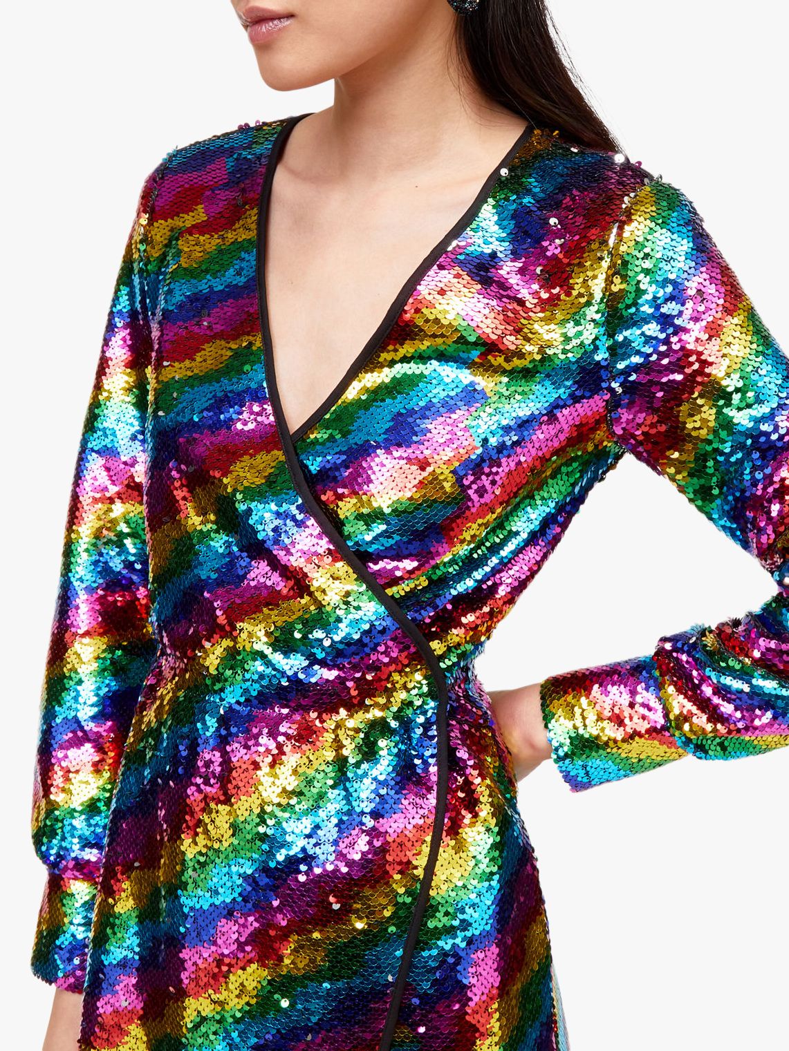 warehouse rainbow sequin dress